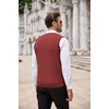 image:imageCOOFANDY Mens Sweater Vest Cable Knitted V Neck Slim Fit Sleeveless Pullover SweaterWine Red