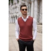 image:imageCOOFANDY Mens Sweater Vest Cable Knitted V Neck Slim Fit Sleeveless Pullover SweaterWine Red