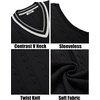 image:imageCOOFANDY Mens Sweater Vest V Neck Casual Sleeveless Pullover Striped Cable Knit Sweater VestBlack