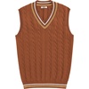 image:imageCOOFANDY Mens Sweater Vest V Neck Casual Sleeveless Pullover Striped Cable Knit Sweater VestCaramel