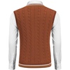 image:imageCOOFANDY Mens Sweater Vest V Neck Casual Sleeveless Pullover Striped Cable Knit Sweater VestCaramel