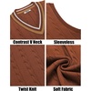 image:imageCOOFANDY Mens Sweater Vest V Neck Casual Sleeveless Pullover Striped Cable Knit Sweater VestCaramel