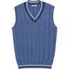 image:imageCOOFANDY Mens Sweater Vest V Neck Casual Sleeveless Pullover Striped Cable Knit Sweater VestDark Blue