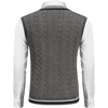image:imageCOOFANDY Mens Sweater Vest V Neck Casual Sleeveless Pullover Striped Cable Knit Sweater VestDark Grey