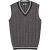 image:imageCOOFANDY Mens Sweater Vest V Neck Casual Sleeveless Pullover Striped Cable Knit Sweater VestDark Grey