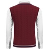 image:imageCOOFANDY Mens Sweater Vest V Neck Casual Sleeveless Pullover Striped Cable Knit Sweater VestDark Red