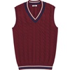 image:imageCOOFANDY Mens Sweater Vest V Neck Casual Sleeveless Pullover Striped Cable Knit Sweater VestDark Red