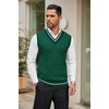 image:imageCOOFANDY Mens Sweater Vest V Neck Casual Sleeveless Pullover Striped Cable Knit Sweater VestGreen