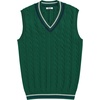image:imageCOOFANDY Mens Sweater Vest V Neck Casual Sleeveless Pullover Striped Cable Knit Sweater VestGreen