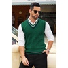 image:imageCOOFANDY Mens Sweater Vest V Neck Casual Sleeveless Pullover Striped Cable Knit Sweater VestGreen