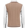image:imageCOOFANDY Mens Sweater Vest V Neck Casual Sleeveless Pullover Striped Cable Knit Sweater VestKhaki