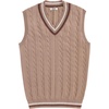image:imageCOOFANDY Mens Sweater Vest V Neck Casual Sleeveless Pullover Striped Cable Knit Sweater VestKhaki