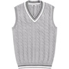 image:imageCOOFANDY Mens Sweater Vest V Neck Casual Sleeveless Pullover Striped Cable Knit Sweater VestLight Grey