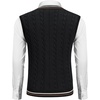 image:imageCOOFANDY Mens Sweater Vest V Neck Casual Sleeveless Pullover Striped Cable Knit Sweater VestWhite  Navy Blue Red Stripe