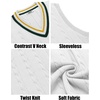 image:imageCOOFANDY Mens Sweater Vest V Neck Casual Sleeveless Pullover Striped Cable Knit Sweater VestYellow  Green Stripe