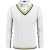 image:imageCOOFANDY Mens Sweater Vest V Neck Casual Sleeveless Pullover Striped Cable Knit Sweater VestYellow  Green Stripe