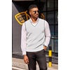 image:imageCOOFANDY Mens Sweater Vest V Neck Sleeveless Sweater Casual Knitted Vests  Regular Fit Lightweight Stretch Soft Business Casual Matching Fall Winter Fashion Classic Design Durable WrinkleFreeWhite and Black Stripe