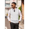 image:imageCOOFANDY Mens Sweater Vest V Neck Sleeveless Sweater Casual Knitted Vests  Regular Fit Lightweight Stretch Soft Business Casual Matching Fall Winter Fashion Classic Design Durable WrinkleFreeWhite and Black Stripe