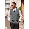 image:imageCOOFANDY Mens Sweater Vest V Neck Sleeveless Sweater Casual Knitted Vests  Regular Fit Lightweight Stretch Soft Business Casual Matching Fall Winter Fashion Classic Design Durable WrinkleFreeGrey