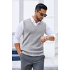 image:imageCOOFANDY Mens Sweater Vest V Neck Sleeveless Sweater Casual Knitted Vests  Regular Fit Lightweight Stretch Soft Business Casual Matching Fall Winter Fashion Classic Design Durable WrinkleFreeLight Grey