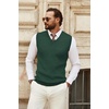 image:imageCOOFANDY Mens Sweater Vest V Neck Sleeveless Sweater Casual Knitted Vests  Regular Fit Lightweight Stretch Soft Business Casual Matching Fall Winter Fashion Classic Design Durable WrinkleFreeGreen