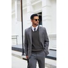 image:imageCOOFANDY Mens Sweater Vest V Neck Sleeveless Sweater Casual Knitted Vests  Regular Fit Lightweight Stretch Soft Business Casual Matching Fall Winter Fashion Classic Design Durable WrinkleFreeGrey and Black Stripe