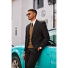 image:imageCOOFANDY Mens Sweater Vest V Neck Sleeveless Sweater Casual Knitted Vests  Regular Fit Lightweight Stretch Soft Business Casual Matching Fall Winter Fashion Classic Design Durable WrinkleFreeBrown