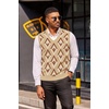 image:imageCOOFANDY Mens Sweater Vest V Neck Sleeveless Sweater Casual Knitted Vests  Regular Fit Lightweight Stretch Soft Business Casual Matching Fall Winter Fashion Classic Design Durable WrinkleFreeArgyle Khaki