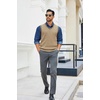 image:imageCOOFANDY Mens Sweater Vest V Neck Sleeveless Sweater Casual Knitted Vests  Regular Fit Lightweight Stretch Soft Business Casual Matching Fall Winter Fashion Classic Design Durable WrinkleFreeKhaki and Black Stripe