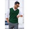 image:imageCOOFANDY Mens Sweater Vest V Neck Sleeveless Sweater Casual Knitted Vests  Regular Fit Lightweight Stretch Soft Business Casual Matching Fall Winter Fashion Classic Design Durable WrinkleFreeGreen