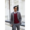 image:imageCOOFANDY Mens Sweater Vest V Neck Sleeveless Sweater Casual Knitted Vests  Regular Fit Lightweight Stretch Soft Business Casual Matching Fall Winter Fashion Classic Design Durable WrinkleFreeDeep Red