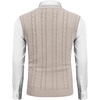 image:imageCOOFANDY Mens Sweater Vest V Neck Slim Fit Casual Sleeveless Twisted Knitted Pullover SweaterBeigeWhite Twotone Colors