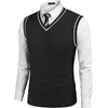 image:imageCOOFANDY Mens Sweater Vest V Neck Slim Fit Casual Sleeveless Twisted Knitted Pullover SweaterBlack