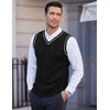 image:imageCOOFANDY Mens Sweater Vest V Neck Slim Fit Casual Sleeveless Twisted Knitted Pullover SweaterBlack