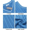 image:imageCOOFANDY Mens Sweater Vest V Neck Slim Fit Casual Sleeveless Twisted Knitted Pullover SweaterBlue