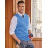 image:imageCOOFANDY Mens Sweater Vest V Neck Slim Fit Casual Sleeveless Twisted Knitted Pullover SweaterBlue