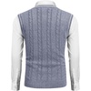 image:imageCOOFANDY Mens Sweater Vest V Neck Slim Fit Casual Sleeveless Twisted Knitted Pullover SweaterBlueWhite Twotone Colors