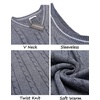 image:imageCOOFANDY Mens Sweater Vest V Neck Slim Fit Casual Sleeveless Twisted Knitted Pullover SweaterBlueWhite Twotone Colors