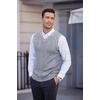 image:imageCOOFANDY Mens Sweater Vest V Neck Slim Fit Casual Sleeveless Twisted Knitted Pullover SweaterBlueWhite Twotone Colors