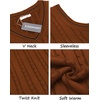 image:imageCOOFANDY Mens Sweater Vest V Neck Slim Fit Casual Sleeveless Twisted Knitted Pullover SweaterBrown