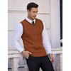 image:imageCOOFANDY Mens Sweater Vest V Neck Slim Fit Casual Sleeveless Twisted Knitted Pullover SweaterBrown