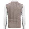 image:imageCOOFANDY Mens Sweater Vest V Neck Slim Fit Casual Sleeveless Twisted Knitted Pullover SweaterBrownWhite Two Tone Colors
