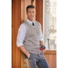 image:imageCOOFANDY Mens Sweater Vest V Neck Slim Fit Casual Sleeveless Twisted Knitted Pullover SweaterBrownWhite Two Tone Colors