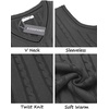 image:imageCOOFANDY Mens Sweater Vest V Neck Slim Fit Casual Sleeveless Twisted Knitted Pullover SweaterDark Grey
