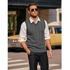 image:imageCOOFANDY Mens Sweater Vest V Neck Slim Fit Casual Sleeveless Twisted Knitted Pullover SweaterDark Grey