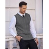 image:imageCOOFANDY Mens Sweater Vest V Neck Slim Fit Casual Sleeveless Twisted Knitted Pullover SweaterDark Grey