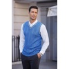 image:imageCOOFANDY Mens Sweater Vest V Neck Slim Fit Casual Sleeveless Twisted Knitted Pullover SweaterDenim Blue