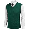 image:imageCOOFANDY Mens Sweater Vest V Neck Slim Fit Casual Sleeveless Twisted Knitted Pullover SweaterGreen