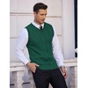 image:imageCOOFANDY Mens Sweater Vest V Neck Slim Fit Casual Sleeveless Twisted Knitted Pullover SweaterGreen