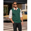 image:imageCOOFANDY Mens Sweater Vest V Neck Slim Fit Casual Sleeveless Twisted Knitted Pullover SweaterGreen